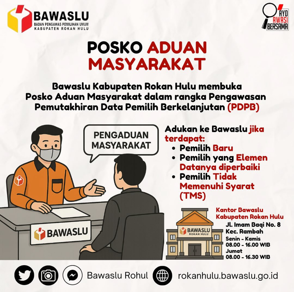 Bawaslu Rokan Hulu Buka Posko Pengaduan Terkait PDPB