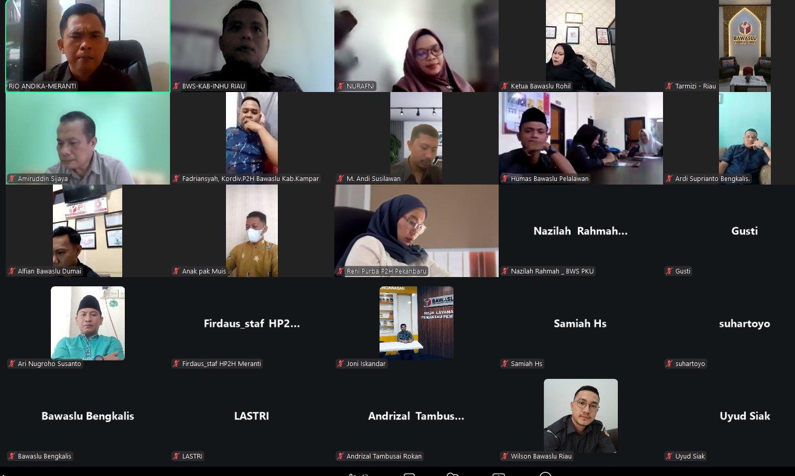 Bawaslu Rohul Ikuti Diskusi Pengawasan PDPB dan Pengawasan Partisipatif